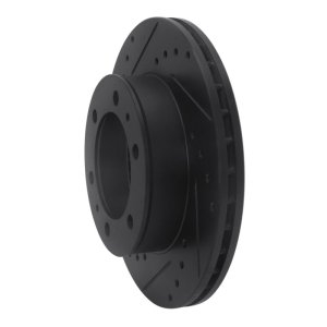 Toyota Hilux Brake Rotor (1) - Front Left - R1 Concepts - Drilled & Slotted - Black - `09-`15